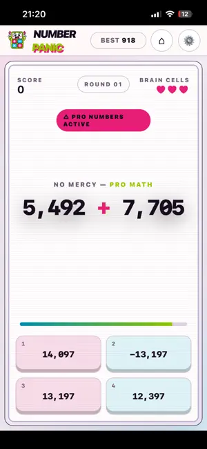 Number Panic - Brain Challenge screenshot 1