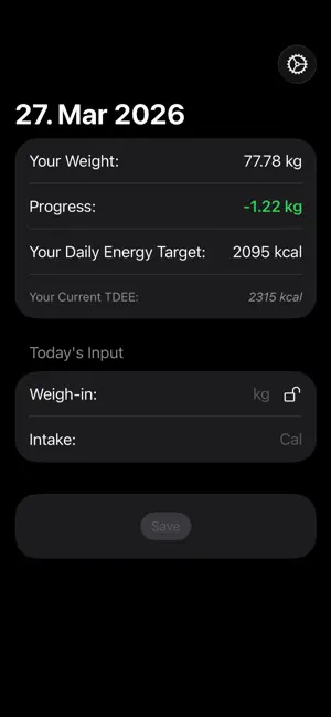 Delta: TDEE Tracker screenshot 1