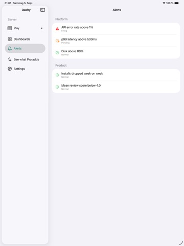 Dashy - Monitorización iPad screenshot 4