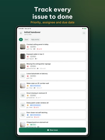 SnagShot: Site Inspect, Report iPad screenshot