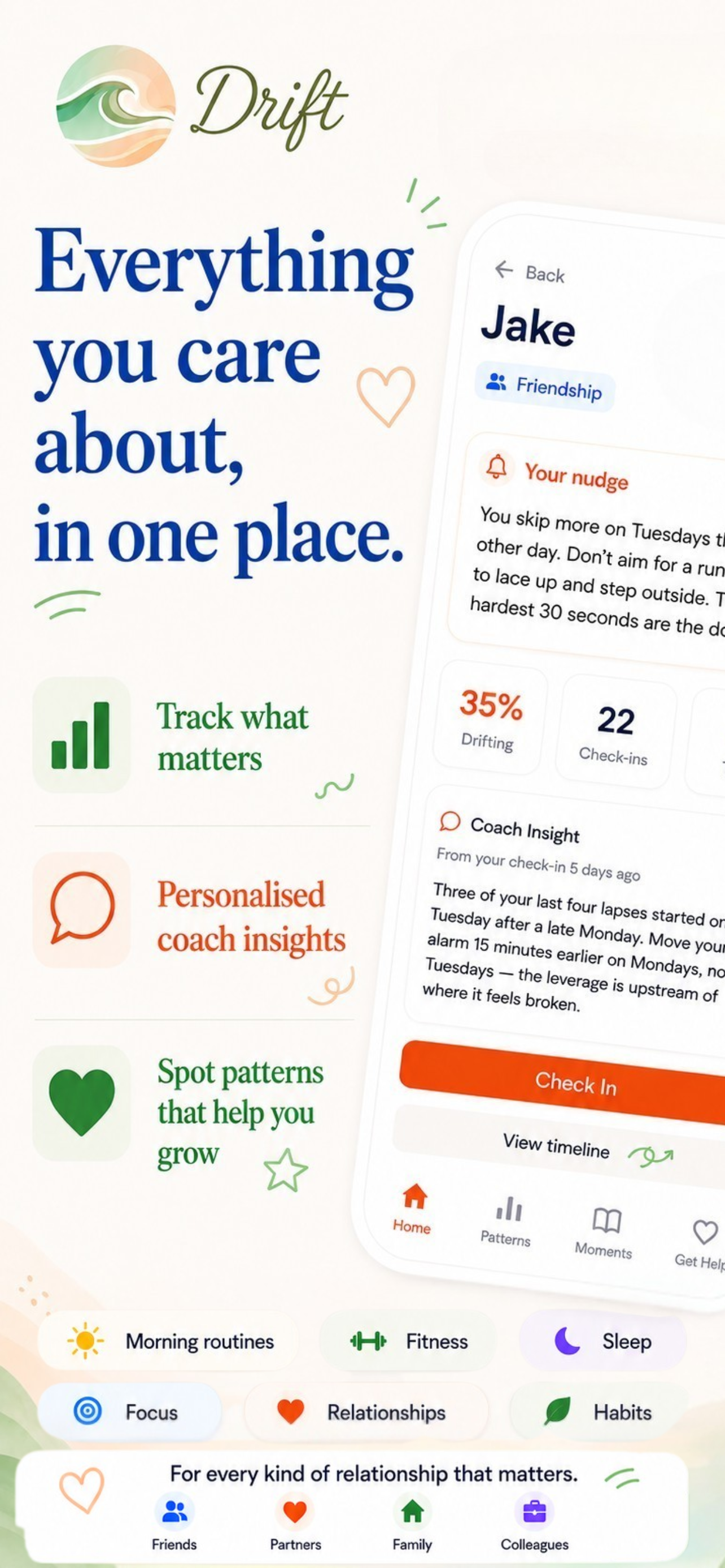 Drift: Habits, Friends & Goals