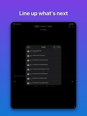 Audiofin iPad screenshot
