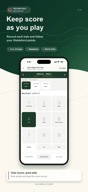 TeeCard Golf Scorecard screenshot 2