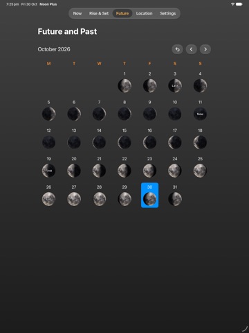 Moon Phase Calendar Plus iPad screenshot 2