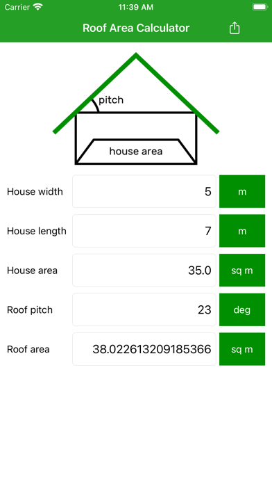 Screenshot #1 pour Roof Area Calculator