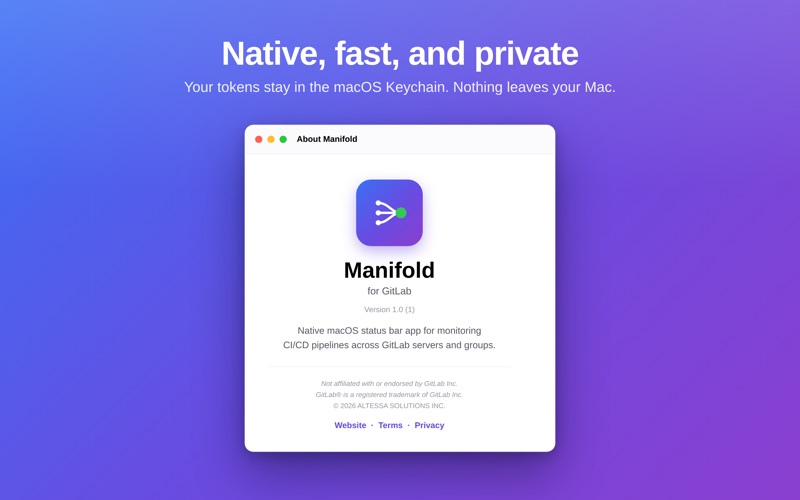 ManifoldCI — CI/CD 流水线监控 screenshot