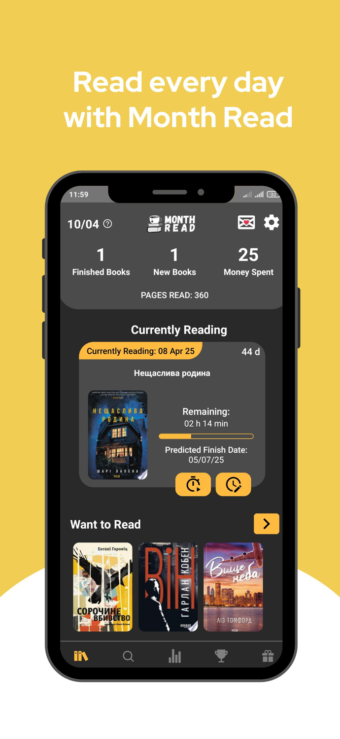 Month Read - book tracker TBR