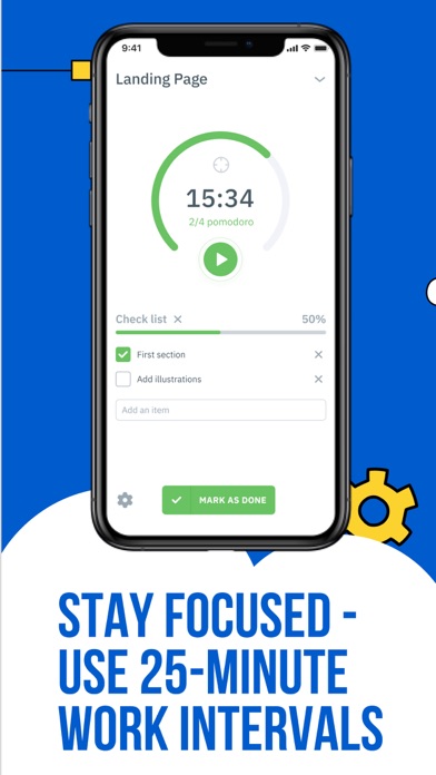 Pomodoro Focus Timer & Planner iPhone screenshot 2 - Productivity app