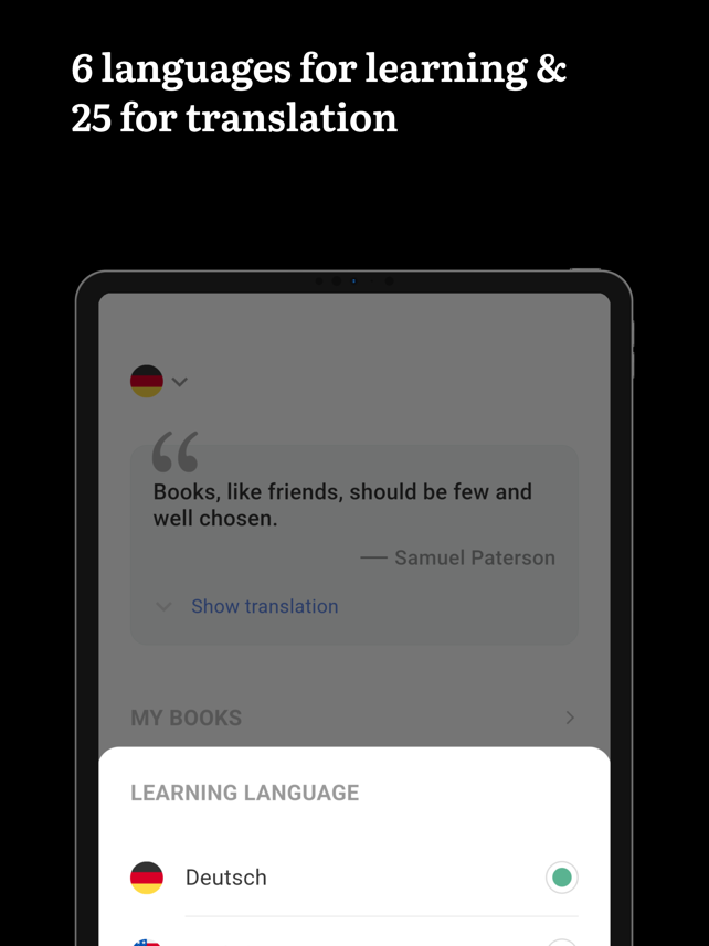 Linga: Read & Learn Languages Screenshot