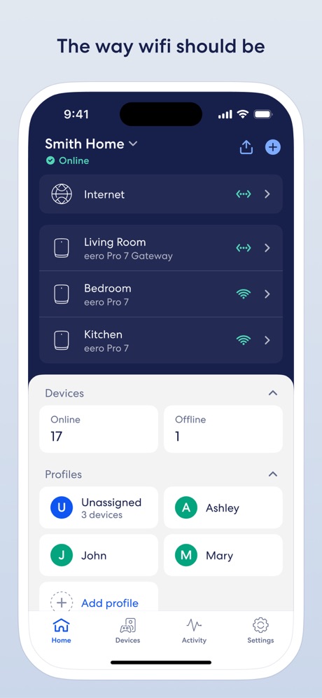 eero wifi system App Store screenshot 1, headline “The way wifi should be”. Headline on one line.