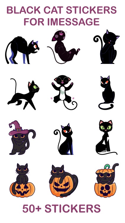 Black Cat Sticker for iMessage