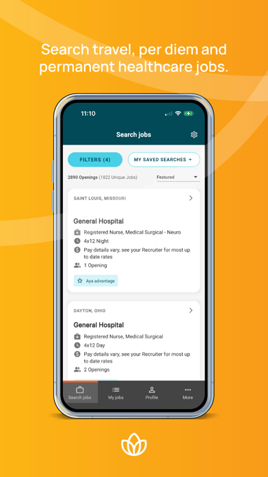 Aya Healthcare Job Search Screenshot