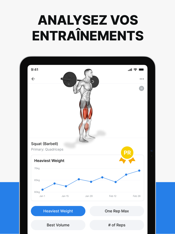 Screenshot #6 pour Hevy Carnet de Musculation Gym