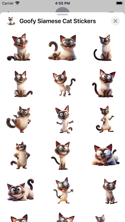Goofy Siamese Cat Stickers