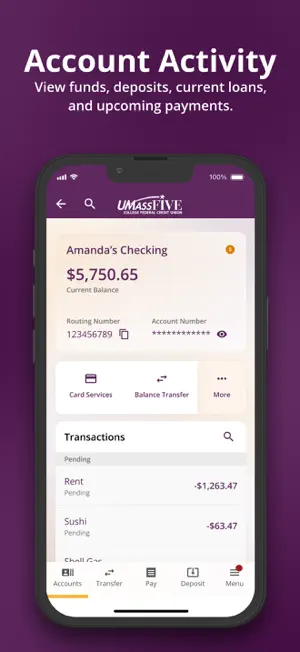 UMassFive Mobile Banking screenshot 3