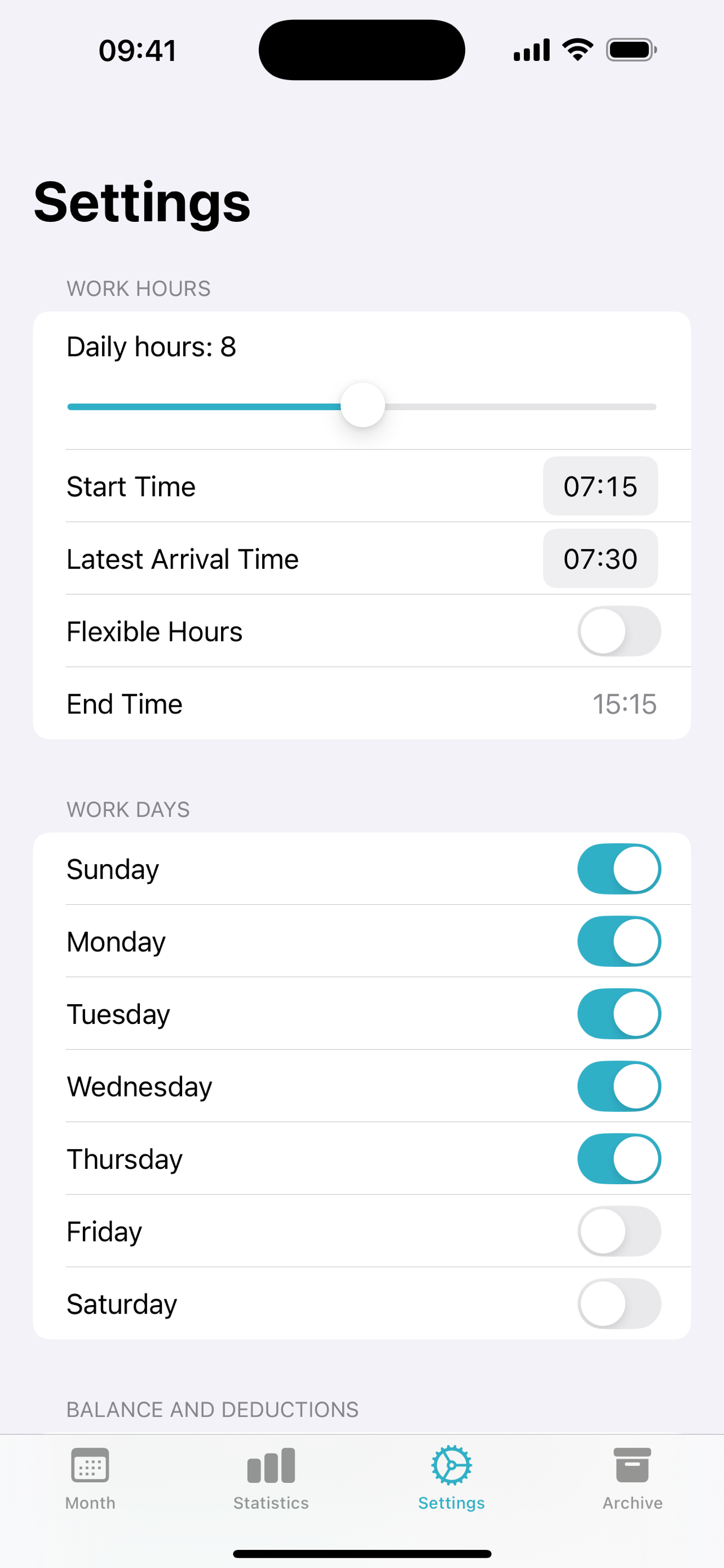 Saati: Work Hours screenshot 4