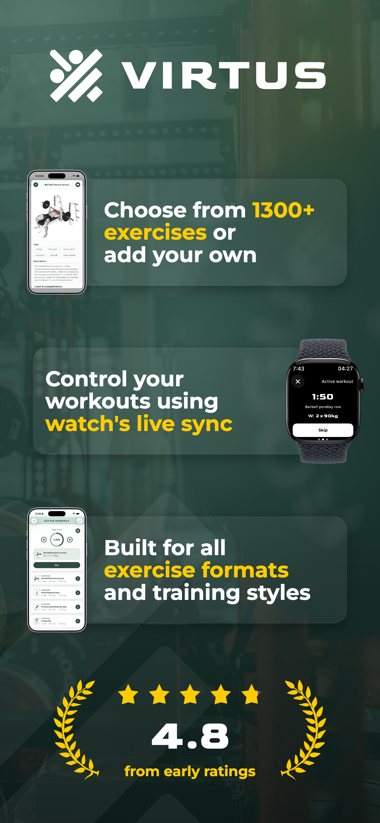 Virtus Athlete Gym Workout Log screenshot 3
