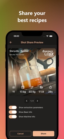 EspressoLog - Shot tracker iPhone screenshot