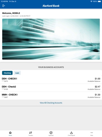 Harford Bank Business iPad screenshot