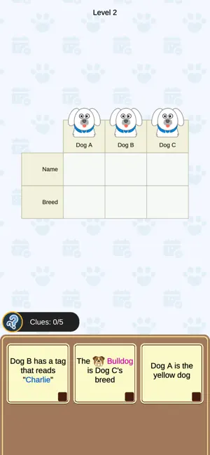 WhoFitsLogicPuzzle screenshot 1