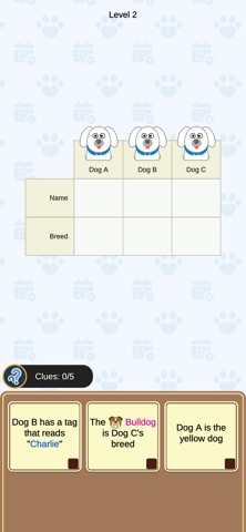 WhoFitsLogicPuzzle Screenshot 1 of 6