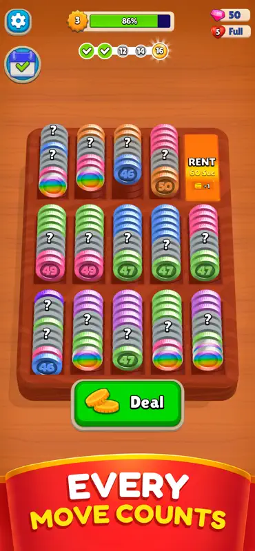 Pocket Sort: Coin Merge Puzzle screenshot 3 of 6