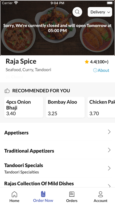 Raja Spice Kent. Screenshot