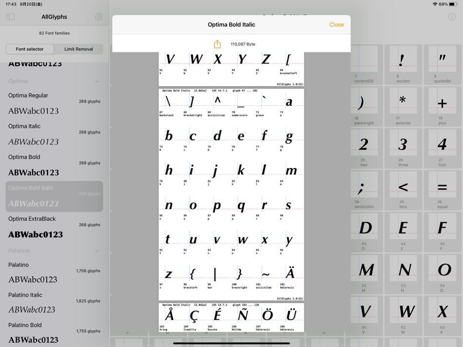 #3. AllGlyphs (iOS) 由: Kaigi-An, Inc.