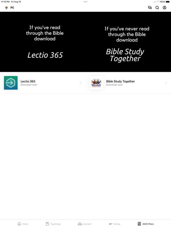 The Parkland Chapel iPad screenshot 4 - Education app