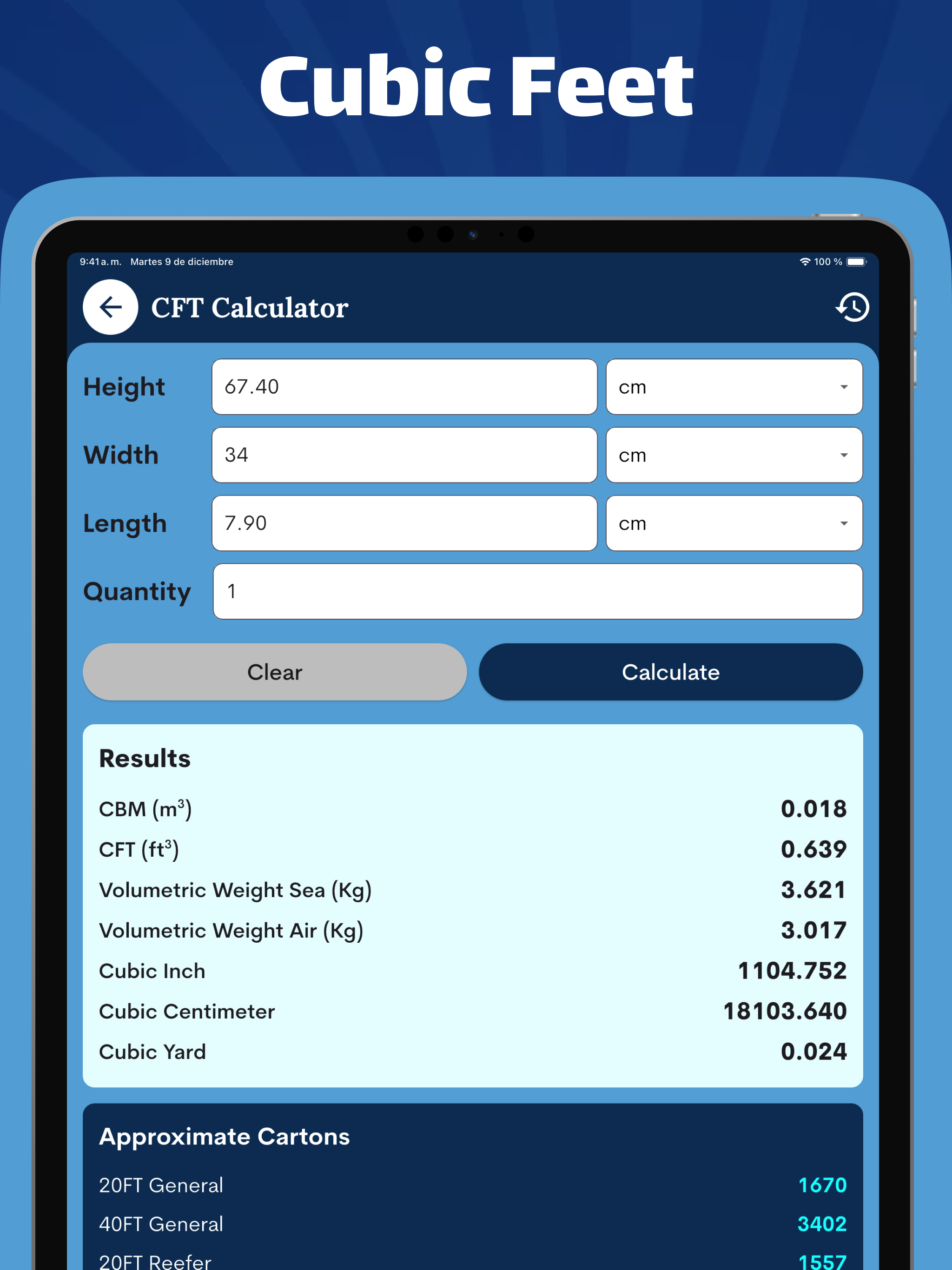 CFT Calculators - Cubic feet screenshot 7