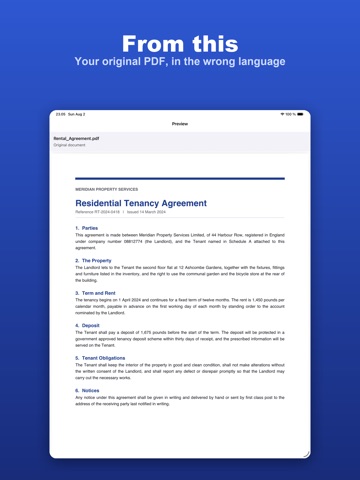 PDF Translator: MultiDocX iPad screenshot