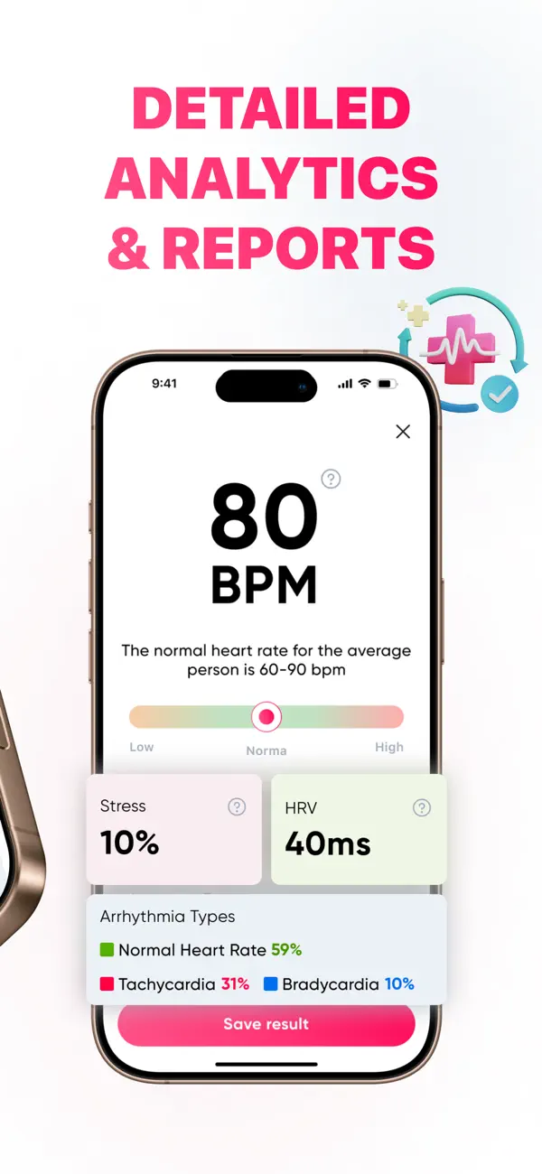 Screenshot #3 pour Heart Rate Monitor - Pulse