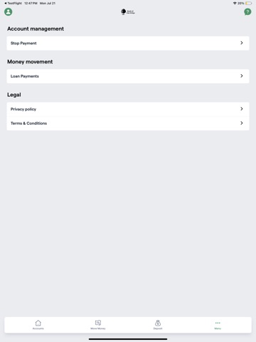 Bank Oak Ridge Mobile iPad screenshot