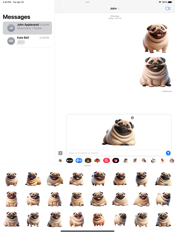 Screenshot #6 pour Fat Pug Stickers