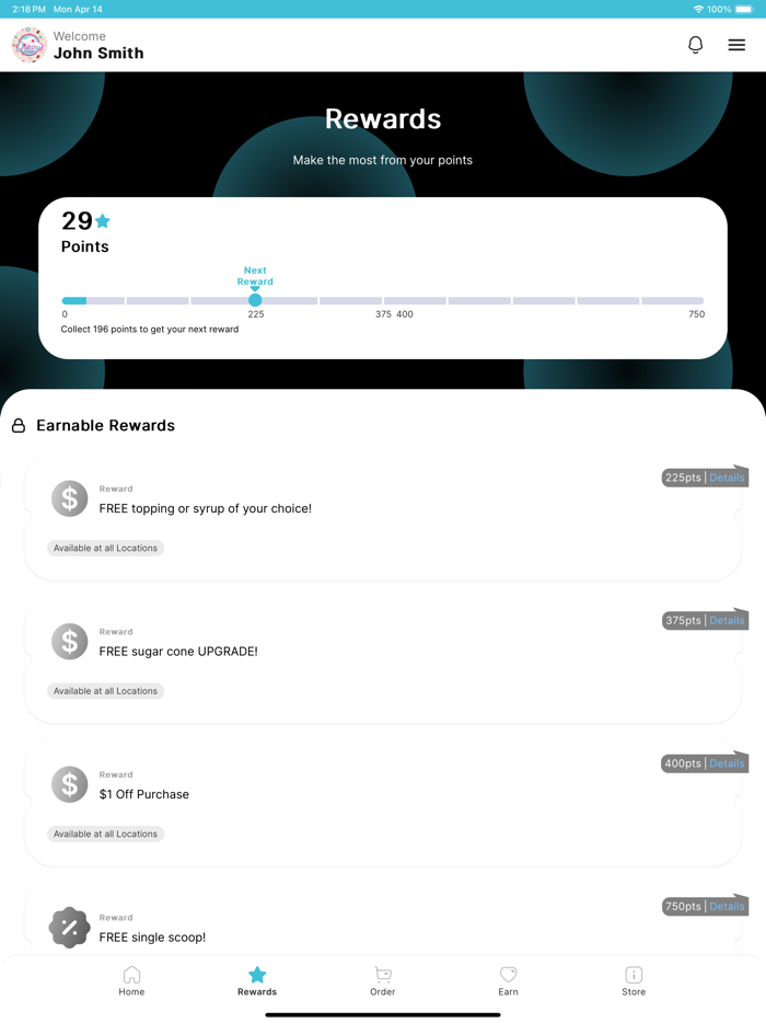 Dreams Ice Cream Rewards