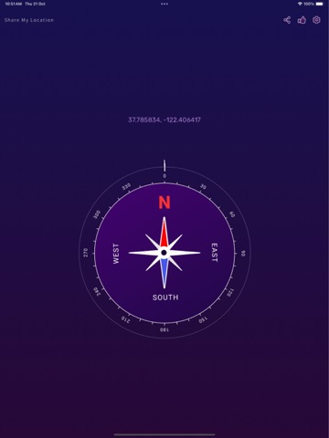 Compass: east north west south iPad screenshot