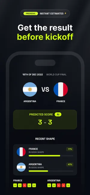 Predigoal: World Cup AI Tips iPhone screenshot 2