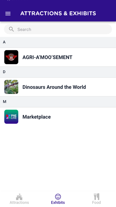 PNE Events Screenshot