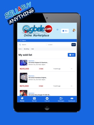 Ogbele Nigeria Buy&Sell Online ipad screenshot 2