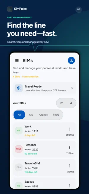 SimPulse: SIM Tracker screenshot 2