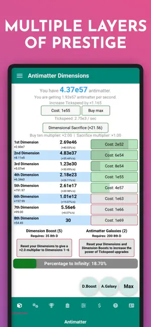 Antimatter Dimensions screenshot 2