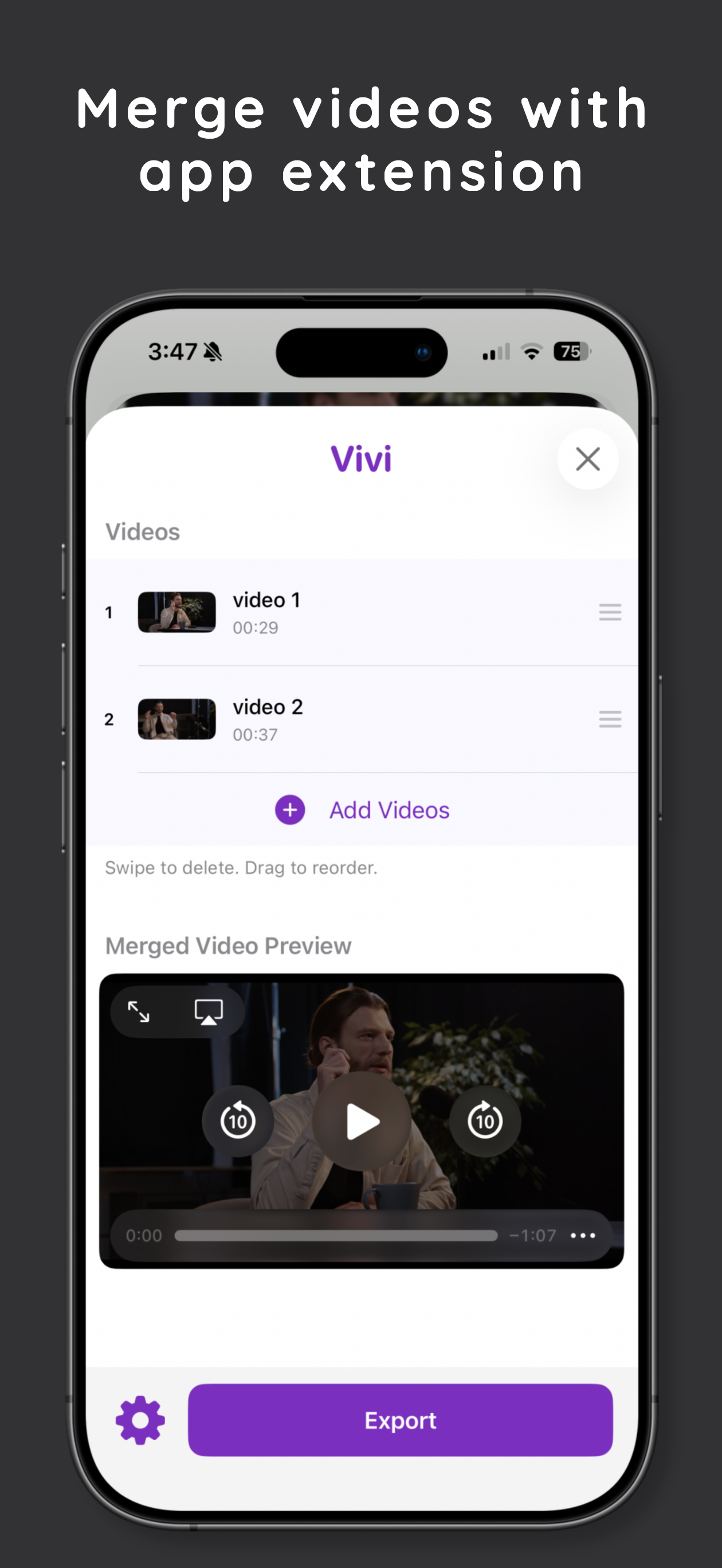 Vivi - Merge Videos screenshot 4
