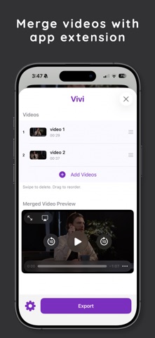 Vivi - Merge Videos iPhone screenshot