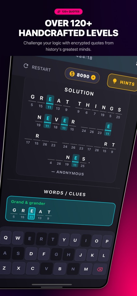 CipherSage: Word Cryptograms screenshot 2