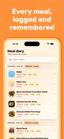 NutriCamp iPhone screenshot