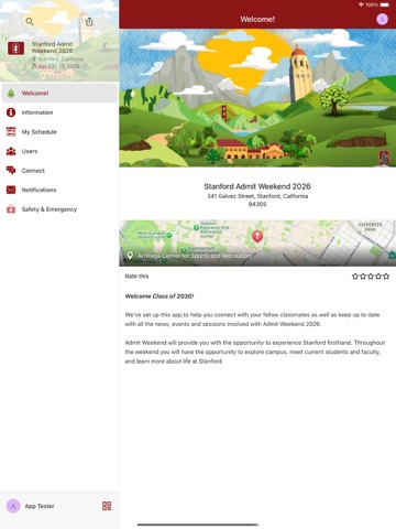 Stanford Admit Weekend iPad screenshot