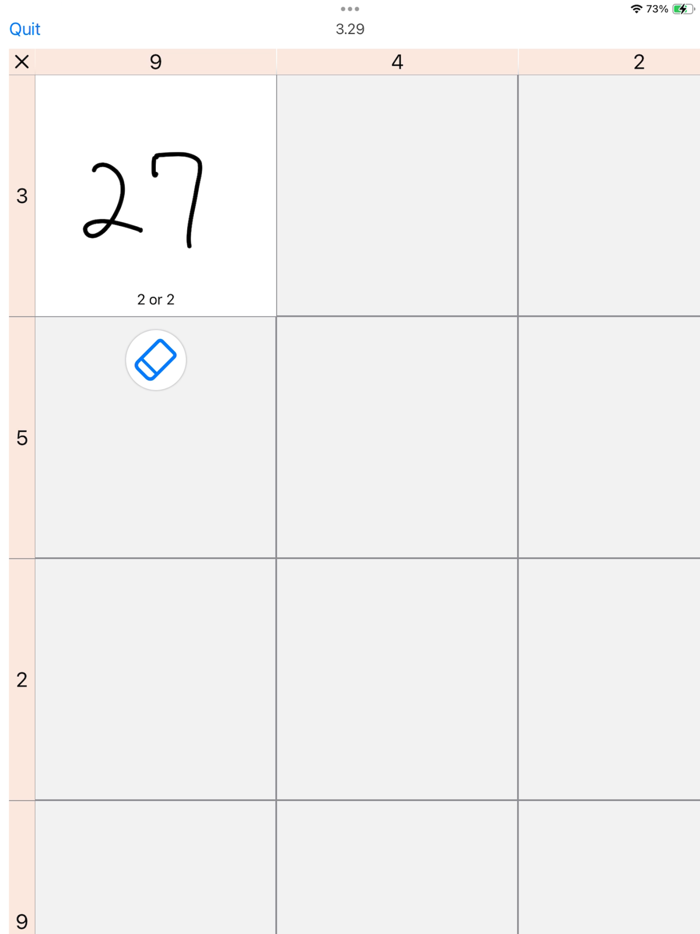 Handwriting Grid Math Training