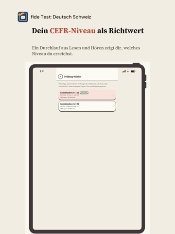 fide Test: Deutsch Schweiz iPad screenshot