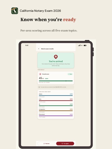 California Notary Exam 2026 iPad screenshot