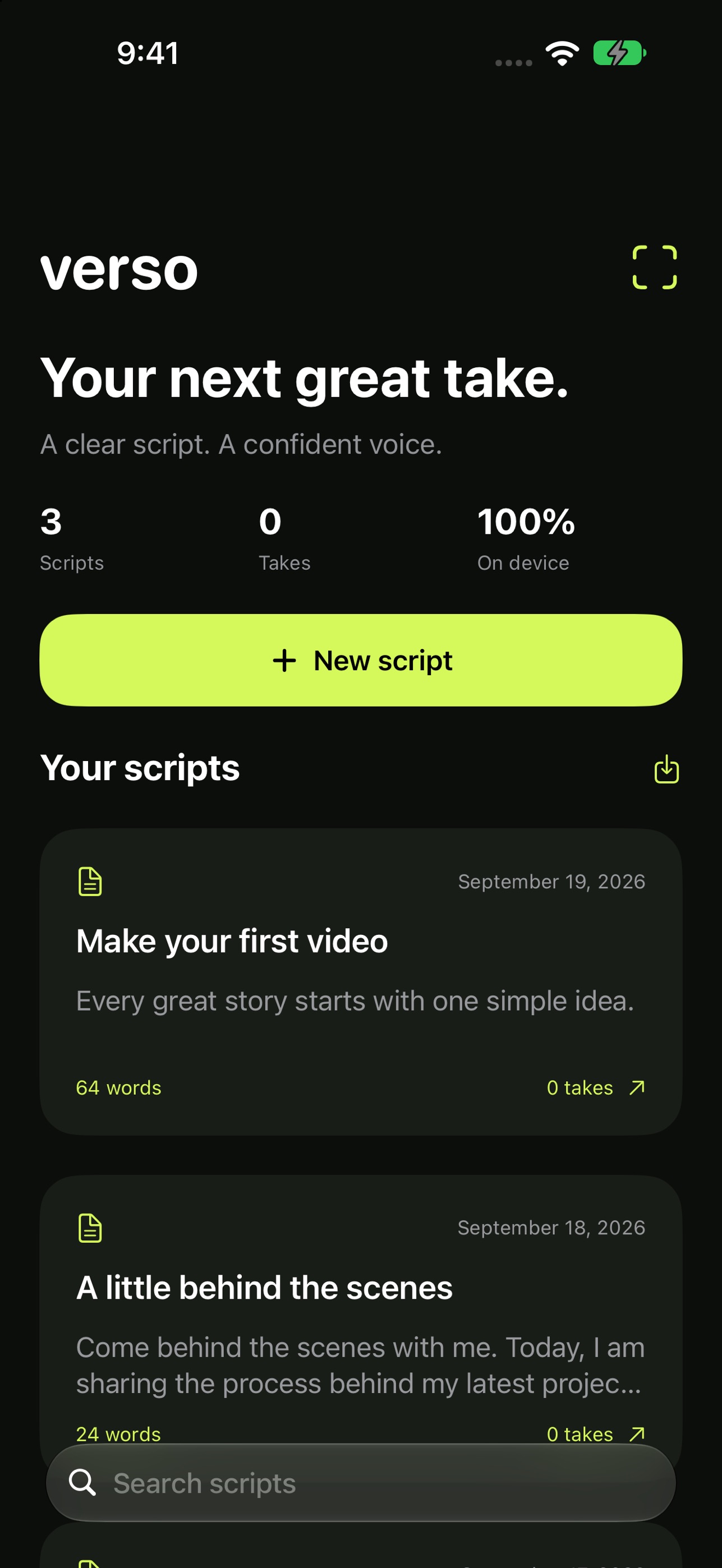Screenshot 1 of Verso: Teleprompter Camera